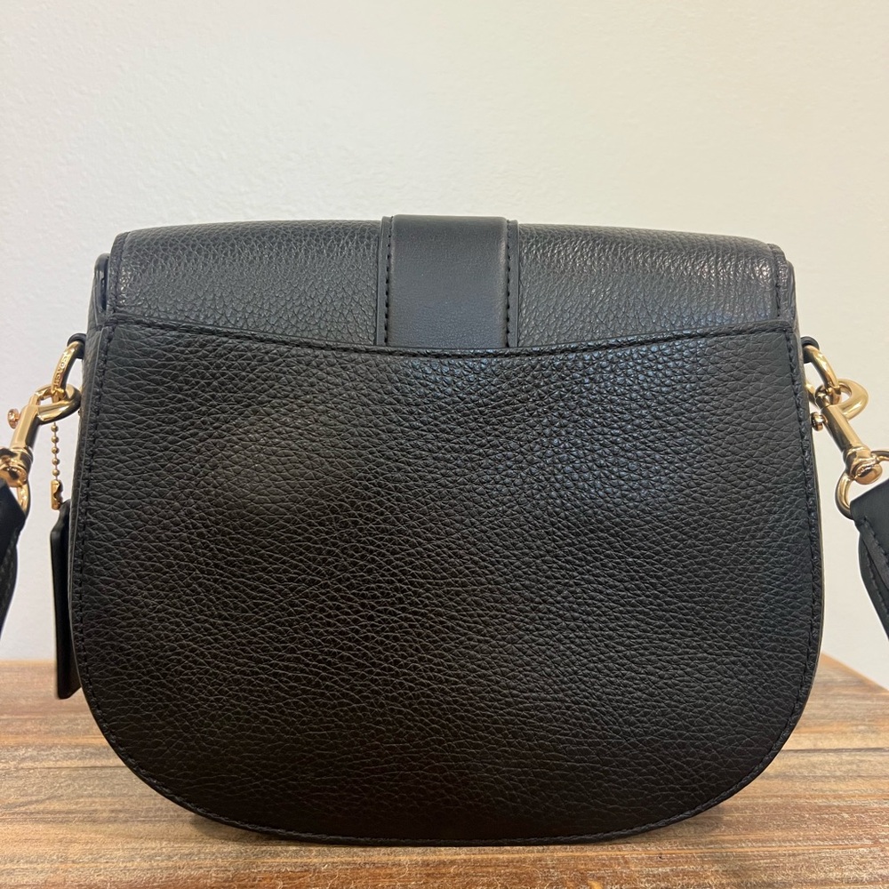 Coach Georgie Saddle Bag Black Crossbody - Picture 8 of 12